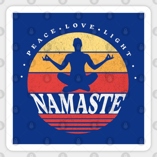 Retro Namaste, yoga pose Sticker by HolidayBug